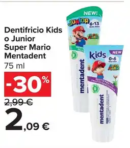 Carrefour Dentifricio Kids o Junior Super Mario Mentadent offerta