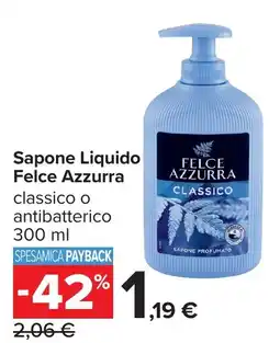 Carrefour Sapone Liquido Felce Azzurra classico offerta
