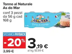 Carrefour Tonno al Naturale As do Mar offerta