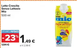 Carrefour Latte Crescita Senza Lattosio Mio offerta