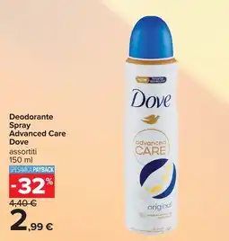 Carrefour Deodorante Spray Advanced Care Dove offerta