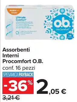 Carrefour Assorbenti Interni Procomfort O.B. offerta