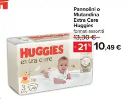 Carrefour Pannolini o Mutandina Huggies Extra Care offerta
