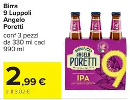 Carrefour Birra 9 Luppoli Angelo Poretti offerta