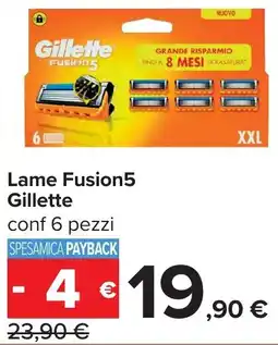 Carrefour Lame Fusion5 Gillette offerta