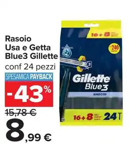 Carrefour Rasoio Usa e Getta Blue3 Gillette offerta