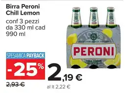 Carrefour Birra Peroni Chill Lemon offerta