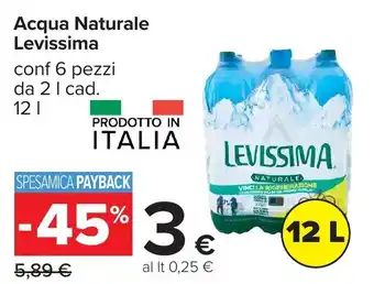 Carrefour Acqua Naturale Levissima offerta