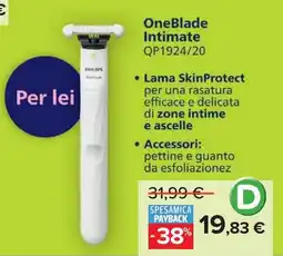 Carrefour OneBlade Intimate Philips offerta