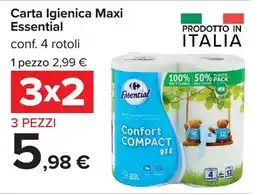 Carrefour Carta Igienica Maxi Essential offerta