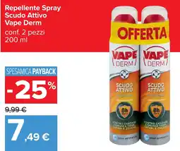 Carrefour Repellente Spray Scudo Attivo Vape Derm offerta