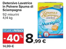Carrefour Detersivo Lavatrice in Polvere Spuma di Sciampagna Marsiglia offerta