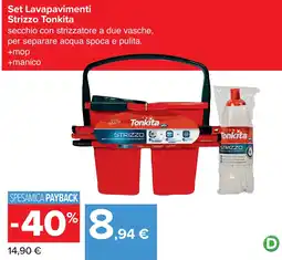 Carrefour Set Lavapavimenti Strizzoo Tonkita offerta