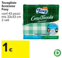 Carrefour Tovagliolo Scozzese Foxy offerta