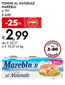 Bennet Tonno al naturale Mareblu offerta
