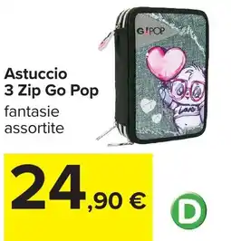 Carrefour Astuccio 3 Zip Go Pop offerta
