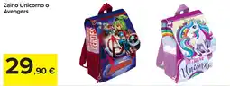 Carrefour Zaino Unicorno o Avengers offerta