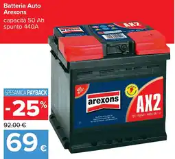 Carrefour Batteria Auto Arexons offerta