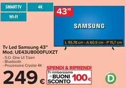 Carrefour Tv Led Samsung 43" offerta