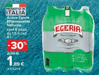 Acqua Egeria Effervescente Naturale