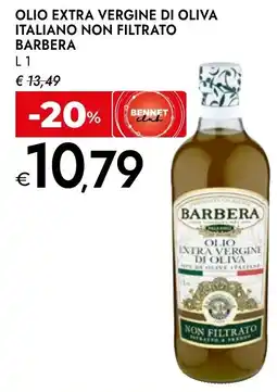 Bennet Olio extra vergine di oliva italiano non filtrato Barbera offerta