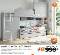 Mobilandia Cameretta a soppalco gaming offerta