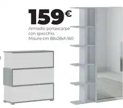 Mobilandia Armadio portascarpe con specchio offerta