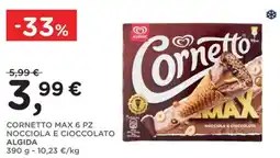 Orvea Cornetto Max Nocciola e Cioccolato Algida offerta