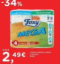 Orvea CARTA IGIENICA MEGA 4 ROTOLI FOXY offerta