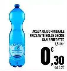Conad Acqua oligominerale frizzante bolle decise san benedetto offerta