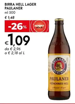 Bennet Birra hell lager Paulaner offerta