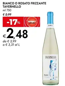 Bennet Bianco o rosato frizzante Tavernello offerta