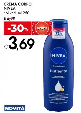 Bennet Crema corpo nivea offerta