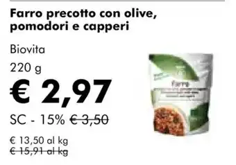 NaturaSì Farro precotto con olive, pomodori e capperi Biovita offerta