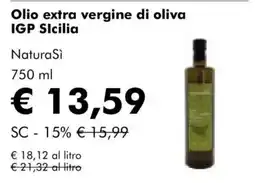 NaturaSì Olio extra vergine di oliva IGP Sclilia NaturaSì offerta