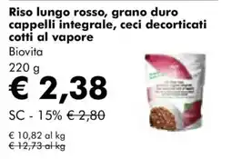 NaturaSì Riso lungo rosso, grano duro cappelli integrale, ceci decorticati cotti al vapore Biovita offerta