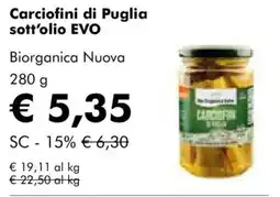 NaturaSì Carciofini di Puglia sott’olio EVO Biorganica Nuova offerta