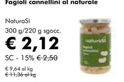 NaturaSì Fagioli cannellini al naturale NaturaSi offerta