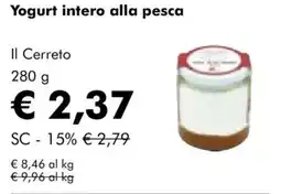 NaturaSì Yogurt intero alla pesca Il Cerreto offerta
