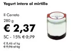NaturaSì Yogurt intero al mirtillo Il Cerreto offerta