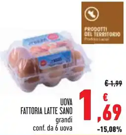 Conad Uova Fattoria Latte Sano offerta