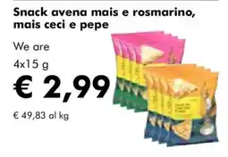 NaturaSì Snack avena mais e rosmarino, mais ceci e pepe offerta