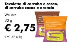 NaturaSì Tavoletta di carruba e cacao We Are offerta
