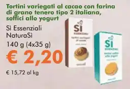 NaturaSì Tortini variegati al cacao con farina di grano tenero tipo 2 italiana, soffici allo yogurt Si Essenziali NaturaSi offerta