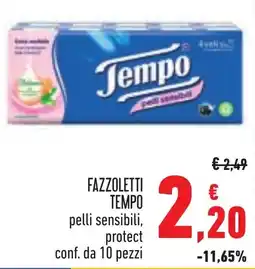 Conad FAZZOLETTI TEMPO pelli sensibili, protect offerta