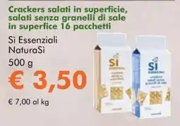 NaturaSì Crackers salati in superficie, salati senza granelli di sale offerta