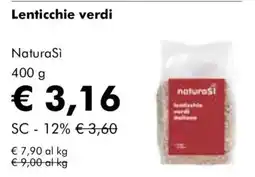 NaturaSì Lenticchie verdi NaturaSi offerta