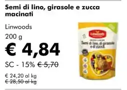 NaturaSì Semi di lino, girasole e zucca macinati Linwoods offerta