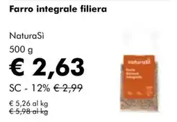 NaturaSì Farro integrale filiera NaturaSi offerta