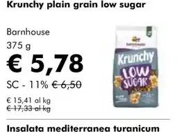 NaturaSì Krunchy plain grain low sugar Barnhouse offerta